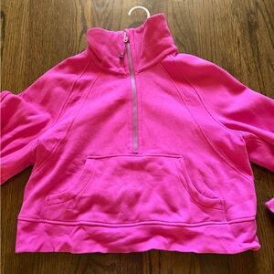 Lululemon cropped funnel neck scuba sz xs/sm vguc sonic pink